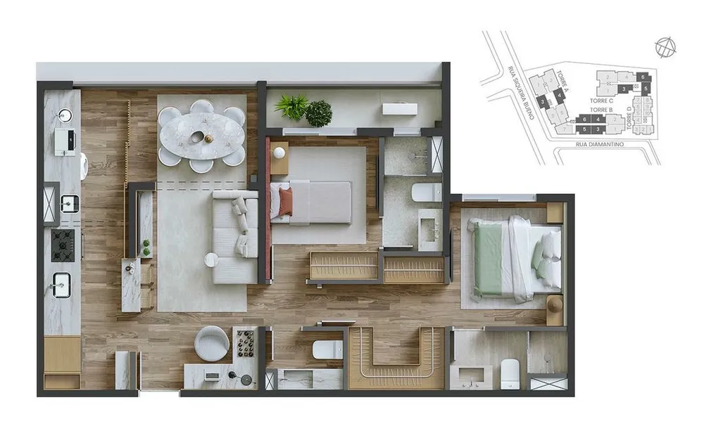 Apartamento, 3 quartos, 94 m² - Foto 3