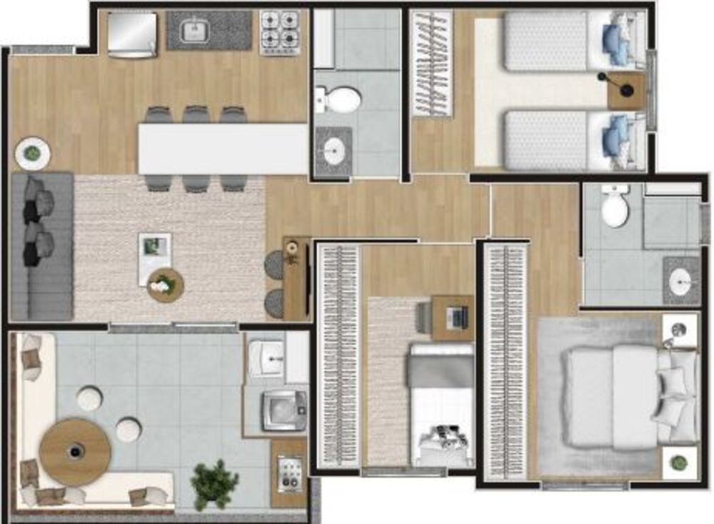 Apartamento à venda com 2 quartos, 55m² - Foto 2