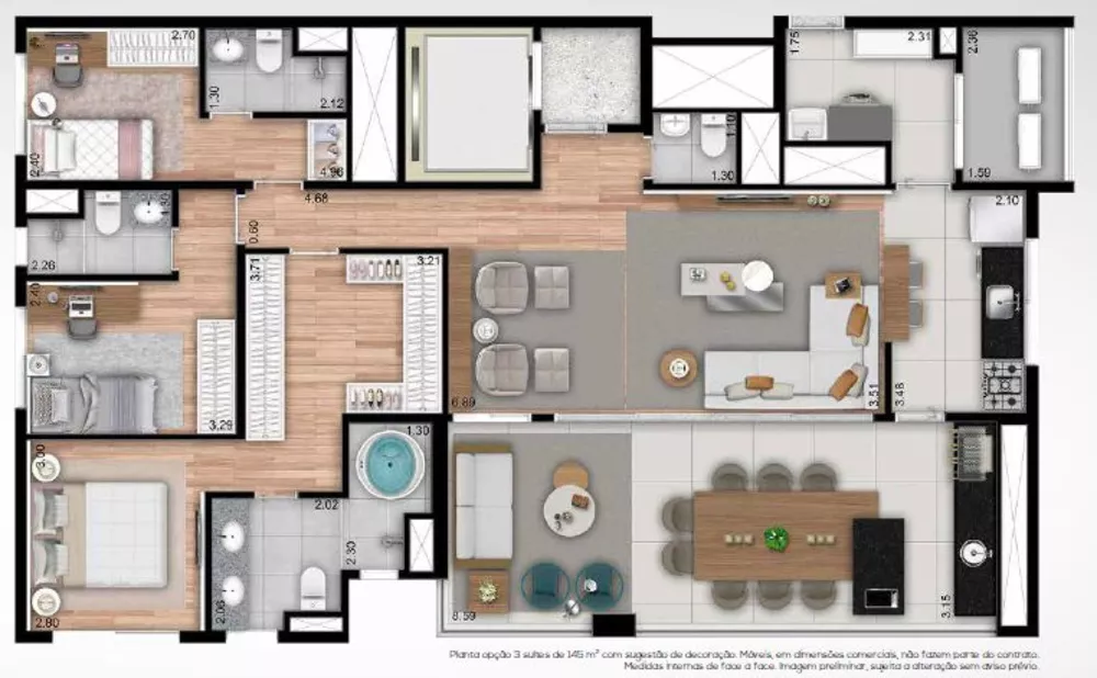 Apartamento à venda com 4 quartos, 146m² - Foto 1