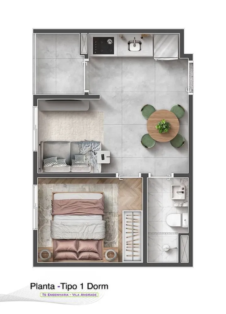 Kitnet-Studio, 16 m² - Foto 2