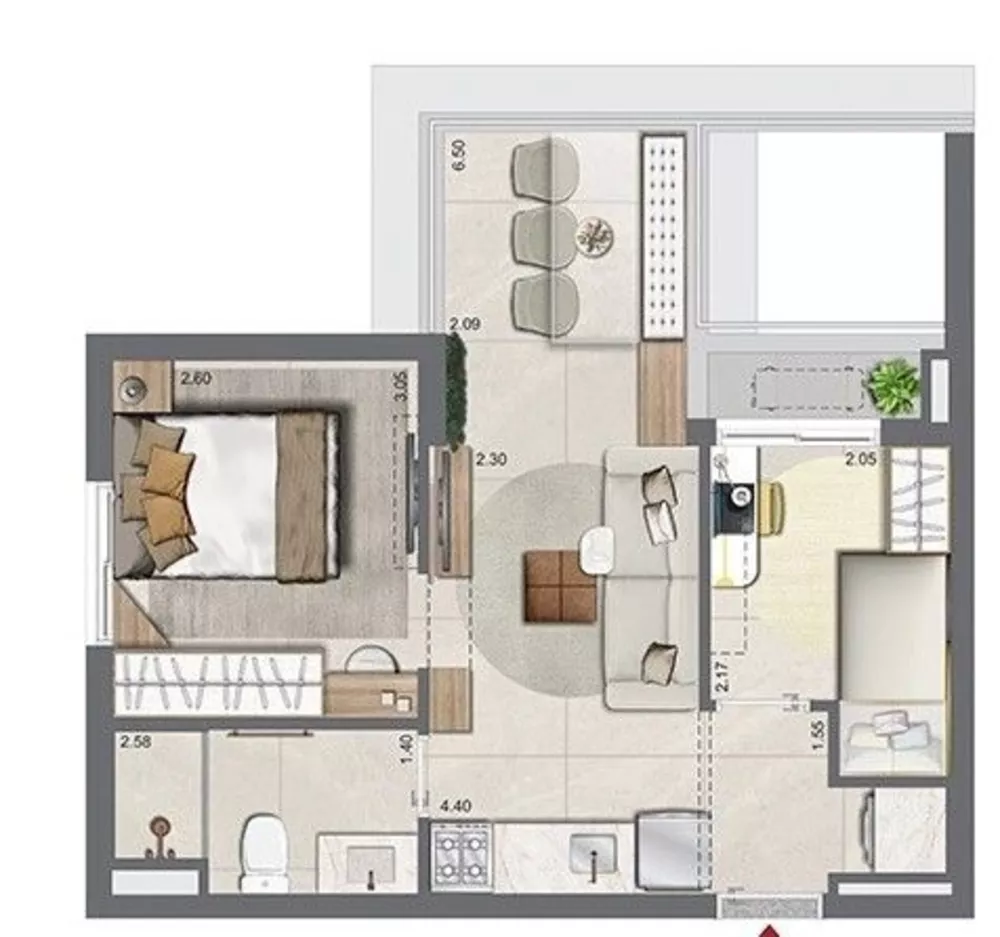 Apartamento à venda com 2 quartos, 39m² - Foto 4