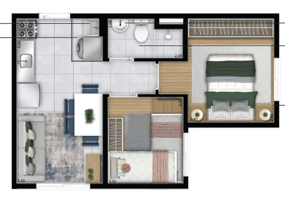 Apartamento, 2 quartos, 34 m² - Foto 1