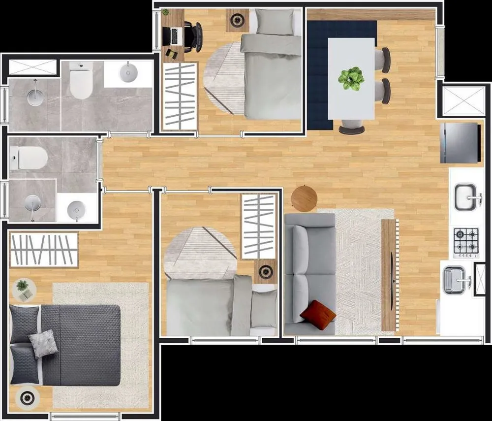 Apartamento, 2 quartos, 36 m² - Foto 2