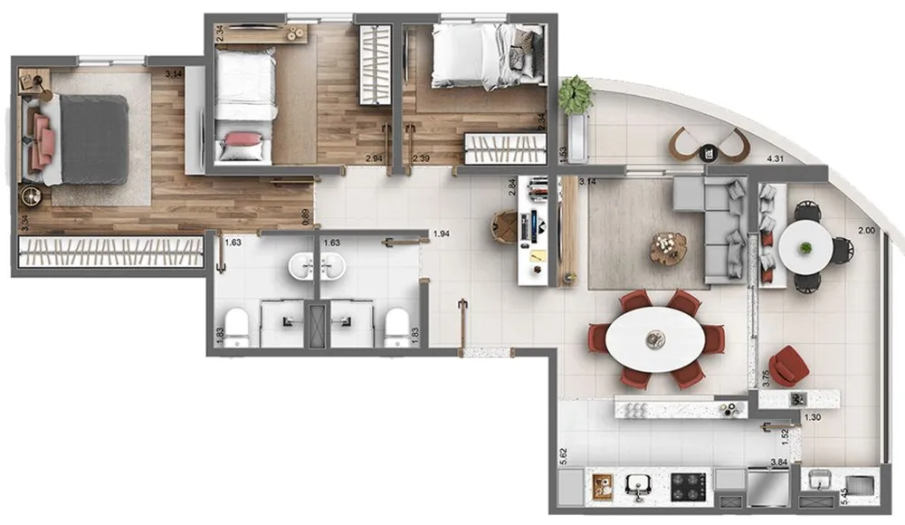 Apartamento, 2 quartos, 42 m² - Foto 1