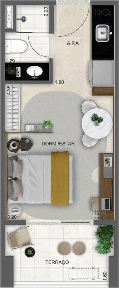 Kitnet-Studio, 29 m² - Foto 7
