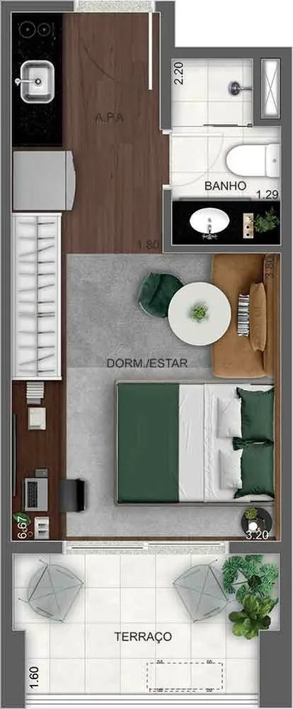 Kitnet-Studio, 29 m² - Foto 8