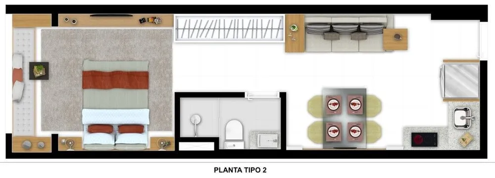 Apartamento, 2 quartos, 44 m² - Foto 2