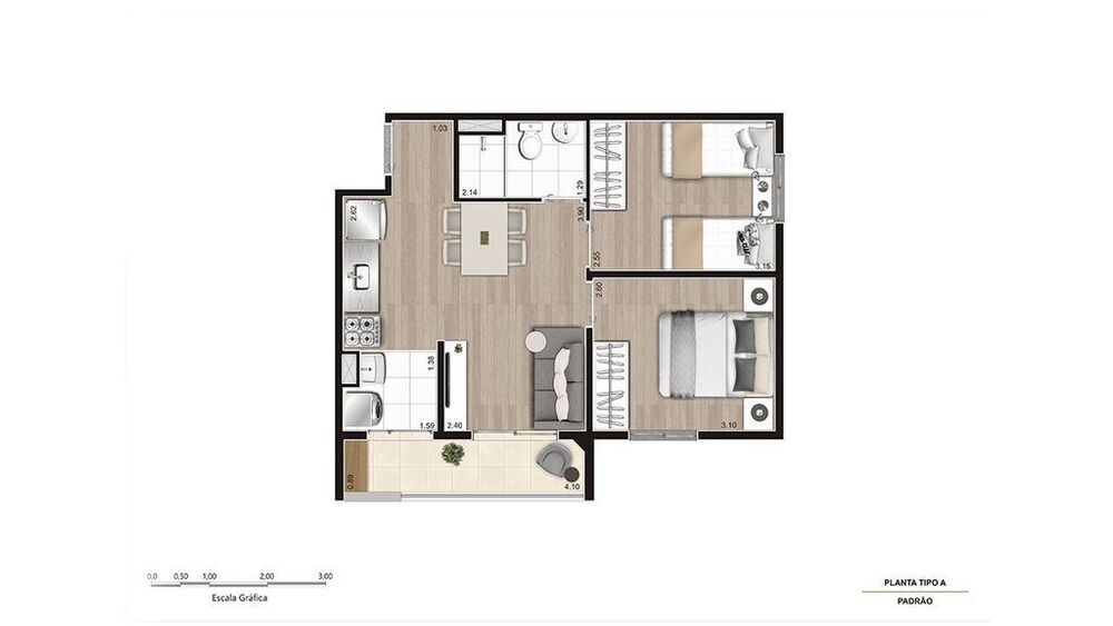 Apartamento à venda com 2 quartos, 45m² - Foto 2