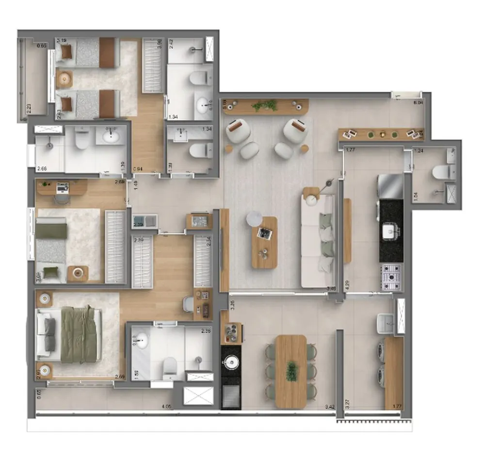 Apartamento, 3 quartos, 133 m² - Foto 7