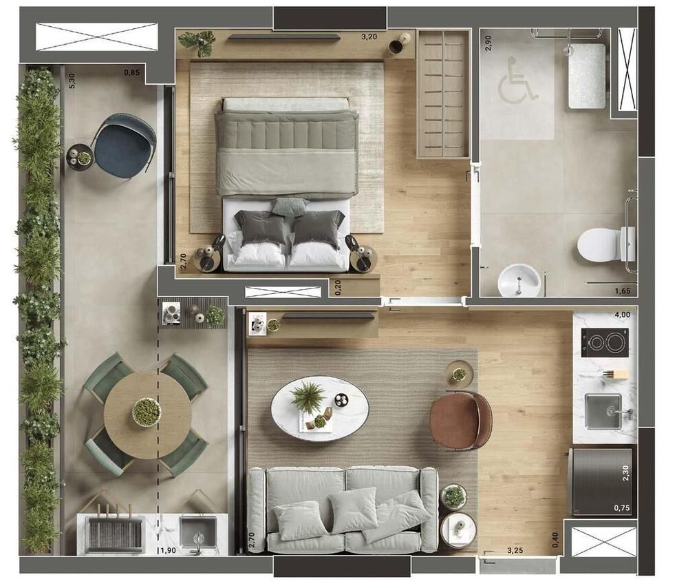 Apartamento à venda com 1 quarto, 36m² - Foto 2