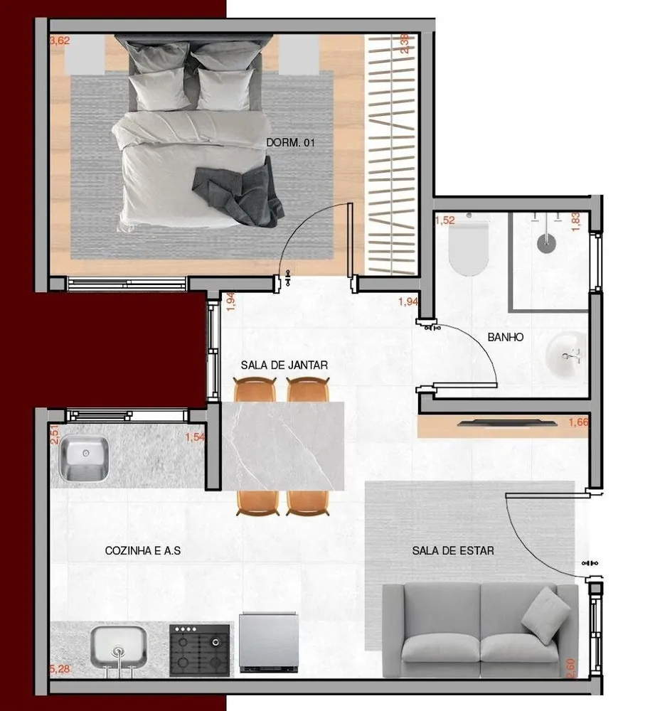 Apartamento, 1 quarto, 35 m² - Foto 9
