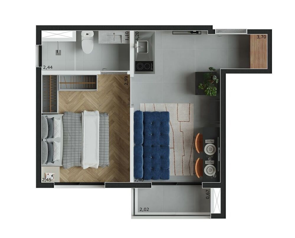 Apartamento, 1 quarto, 27 m² - Foto 5
