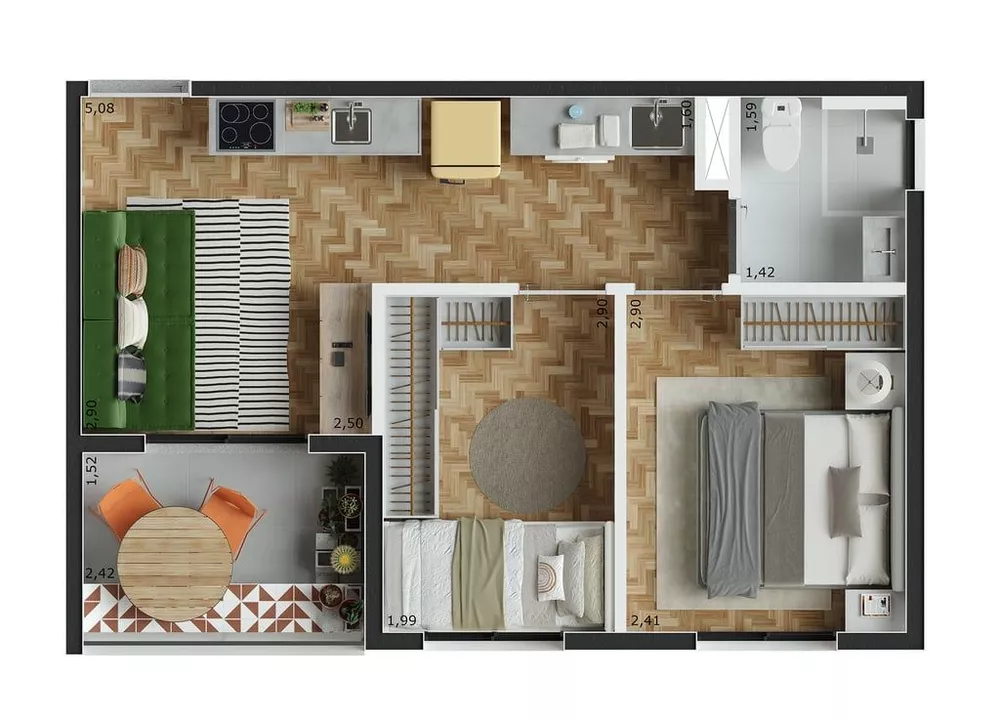 Apartamento, 1 quarto, 27 m² - Foto 1