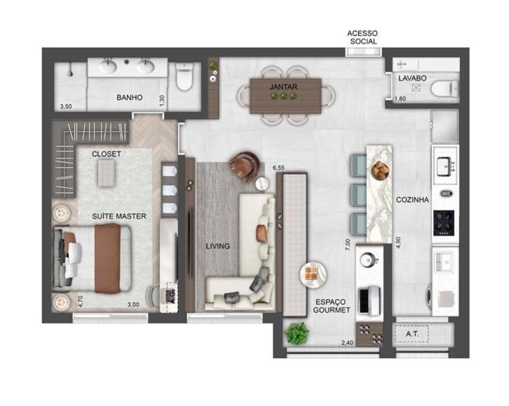 Apartamento, 2 quartos, 80 m² - Foto 2