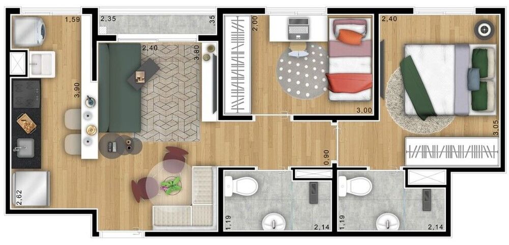 Apartamento à venda com 2 quartos, 44m² - Foto 4