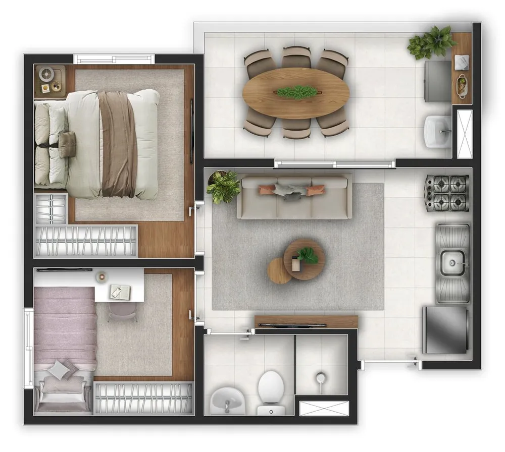 Apartamento, 2 quartos, 37 m² - Foto 9