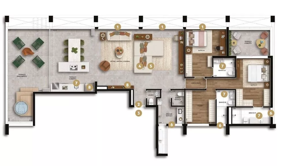 Apartamento à venda com 2 quartos, 105m² - Foto 4