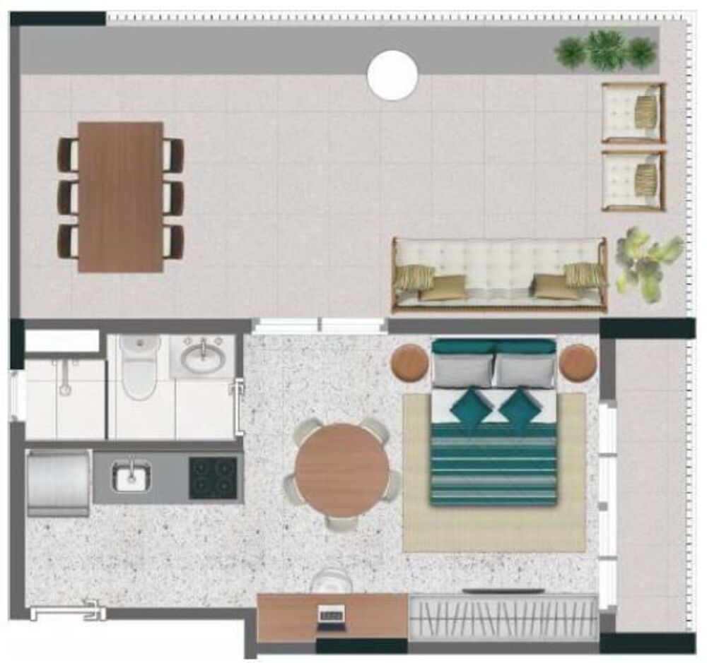 Apartamento, 1 quarto, 58 m² - Foto 1
