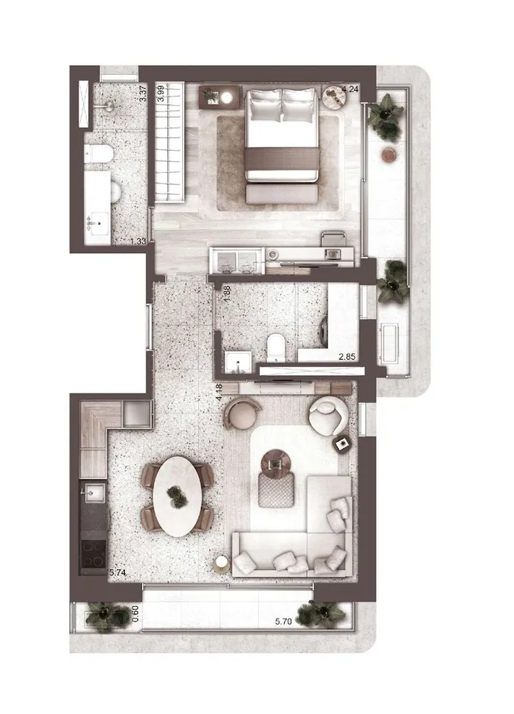 Apartamento, 1 quarto, 53 m² - Foto 18