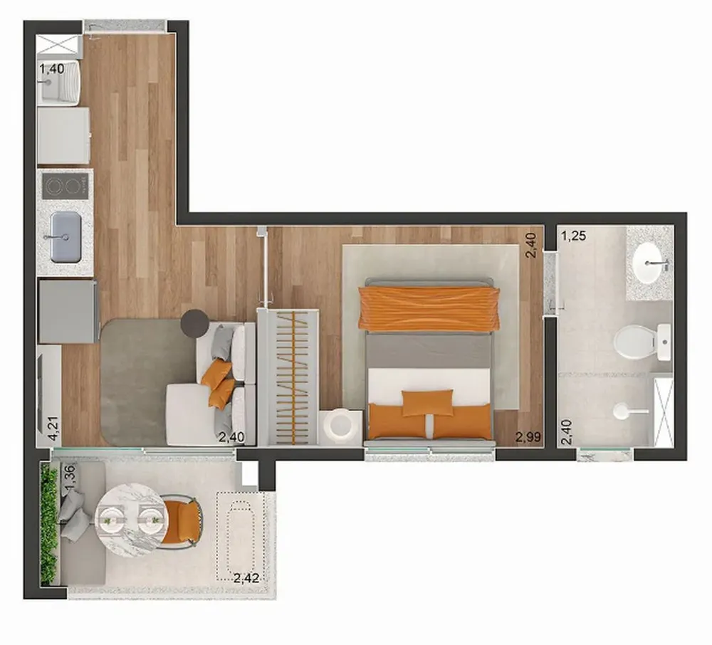 Apartamento, 1 quarto, 58 m² - Foto 9
