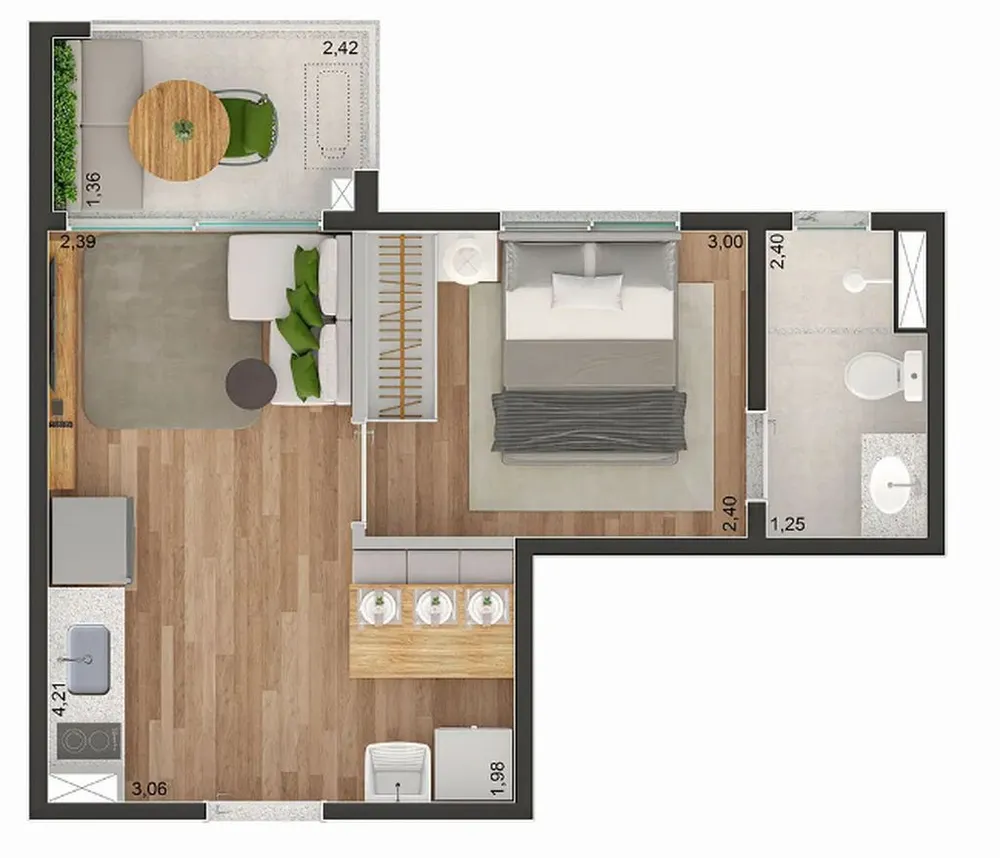 Apartamento, 1 quarto, 58 m² - Foto 11