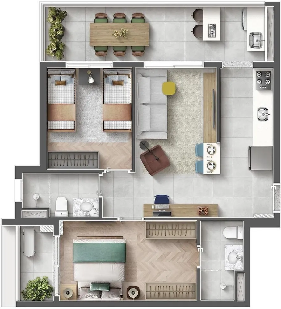 Apartamento, 1 quarto, 34 m² - Foto 2