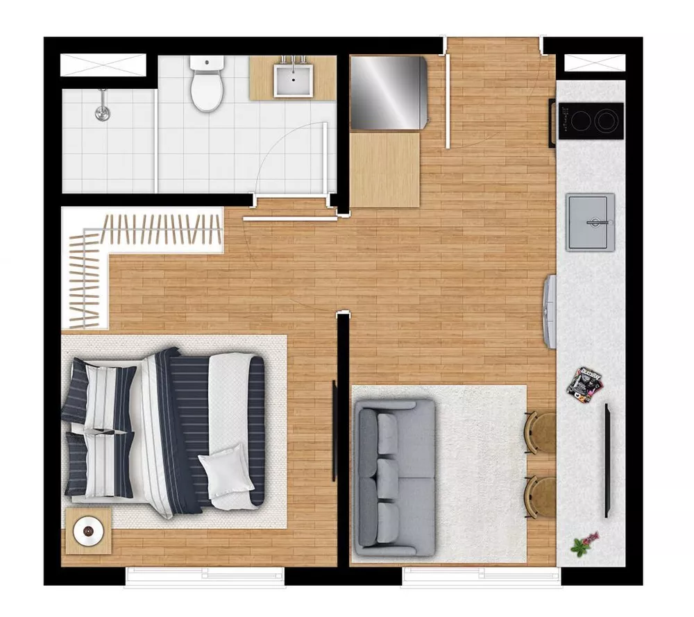 Apartamento à venda com 1 quarto, 24m² - Foto 3