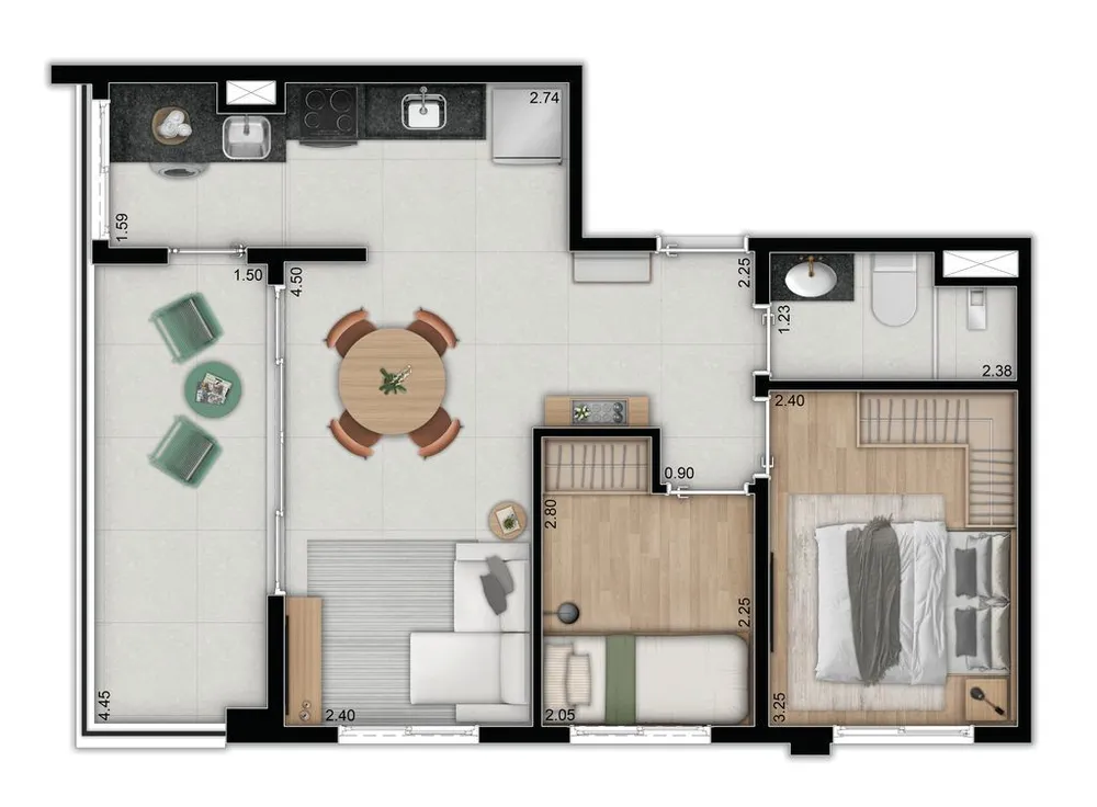 Apartamento, 2 quartos, 51 m² - Foto 4