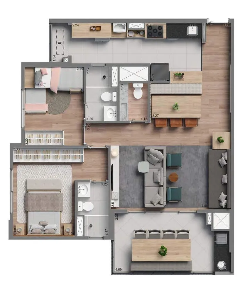 Apartamento, 3 quartos, 83 m² - Foto 12