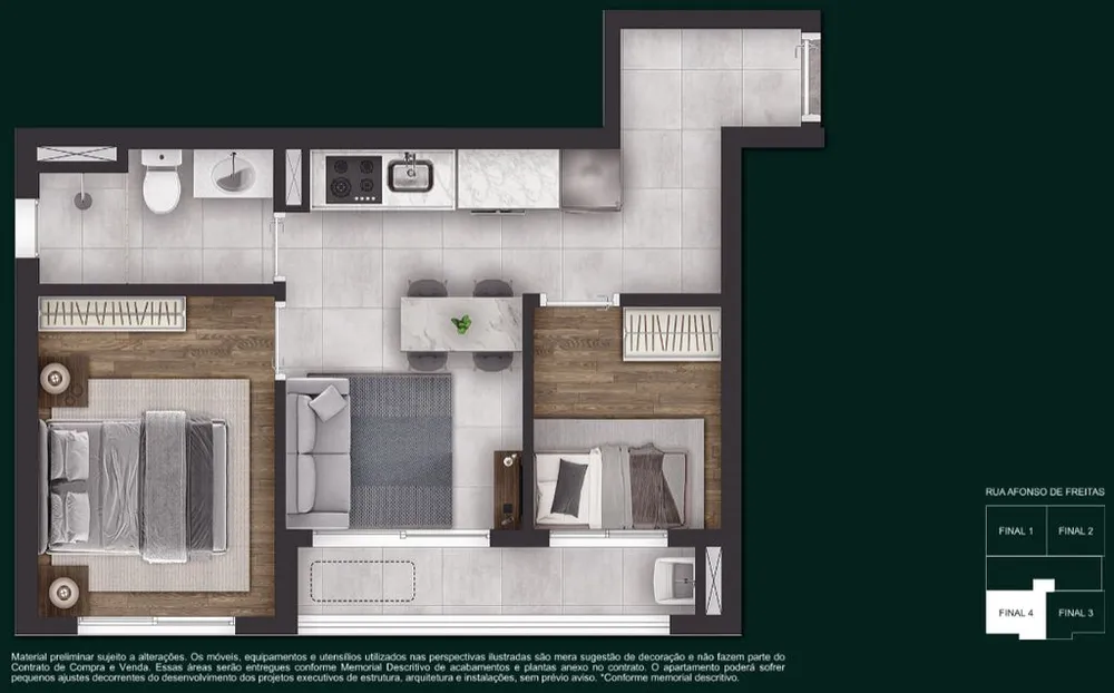 Apartamento, 2 quartos, 52 m² - Foto 1