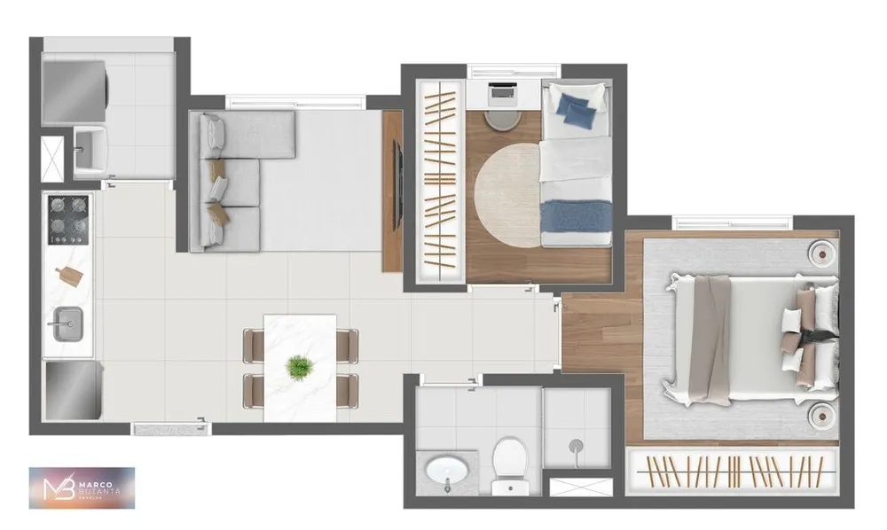Apartamento, 2 quartos, 37 m² - Foto 9