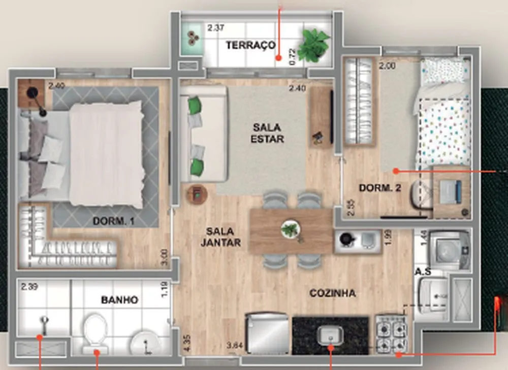 Apartamento, 2 quartos, 38 m² - Foto 9