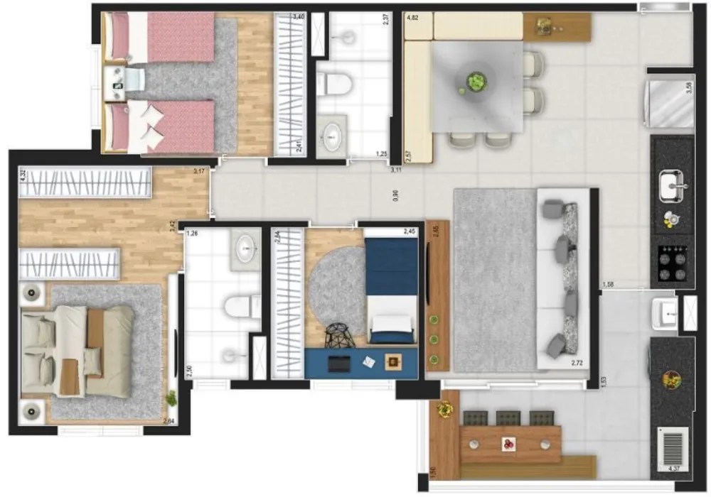 Apartamento, 3 quartos, 79 m² - Foto 9