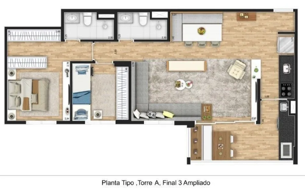 Apartamento, 3 quartos, 79 m² - Foto 7