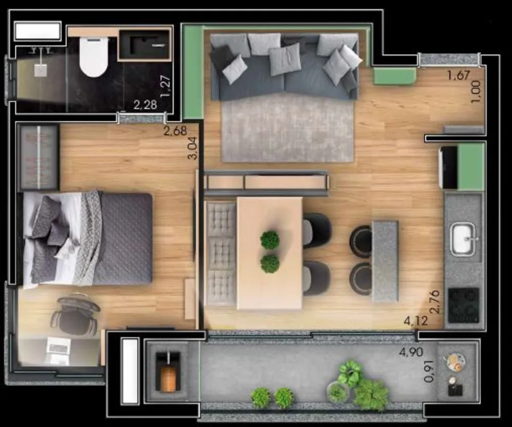 Apartamento, 1 quarto, 43 m² - Foto 12
