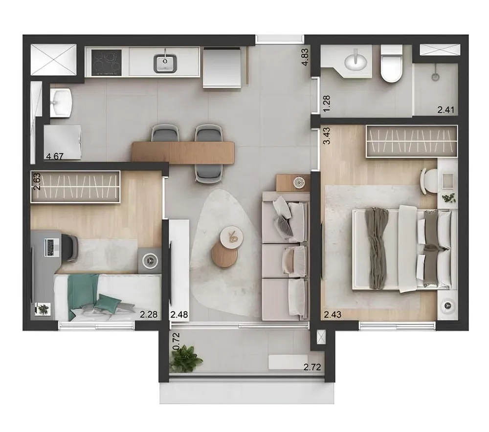 Apartamento, 2 quartos, 43 m² - Foto 11