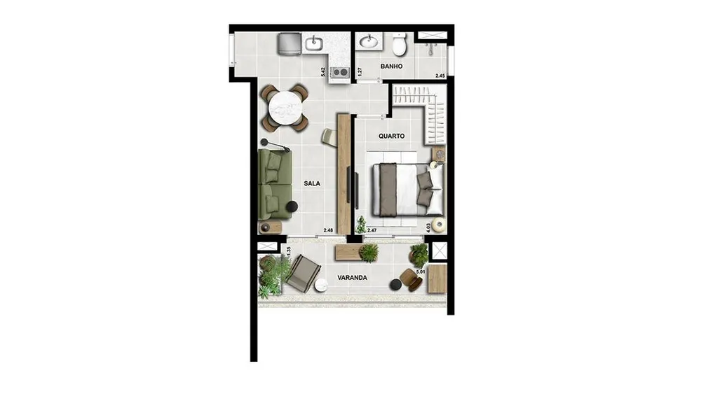 Apartamento, 1 quarto, 31 m² - Foto 2