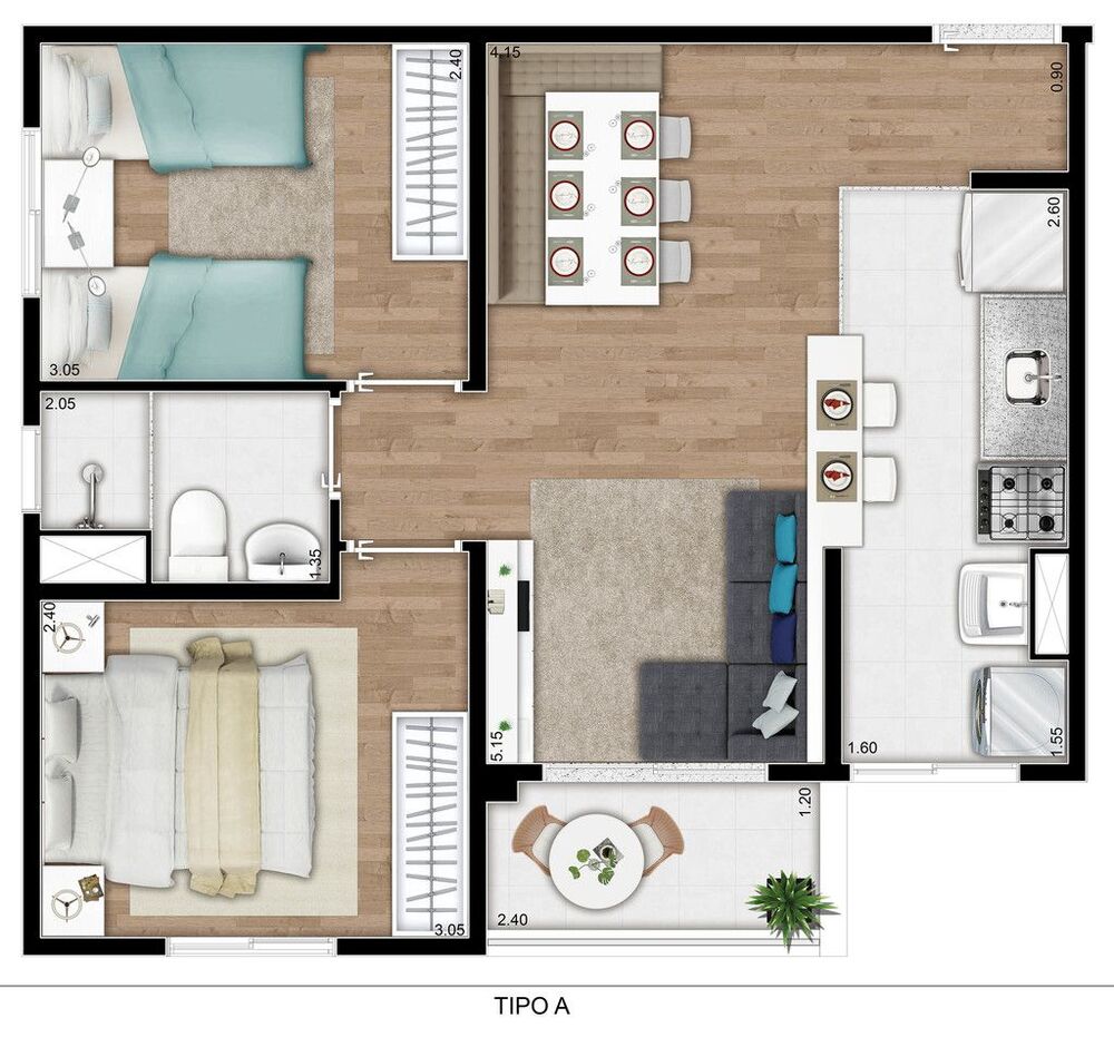 Apartamento, 2 quartos, 49 m² - Foto 15
