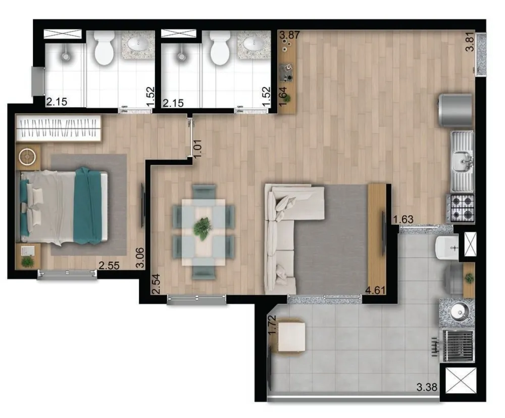 Apartamento, 2 quartos, 42 m² - Foto 8