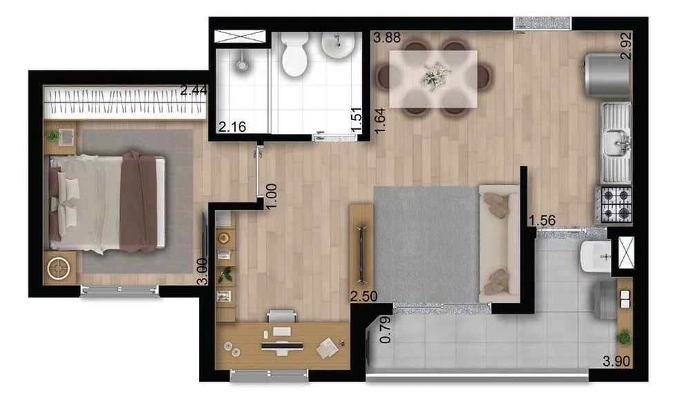Apartamento, 2 quartos, 42 m² - Foto 7