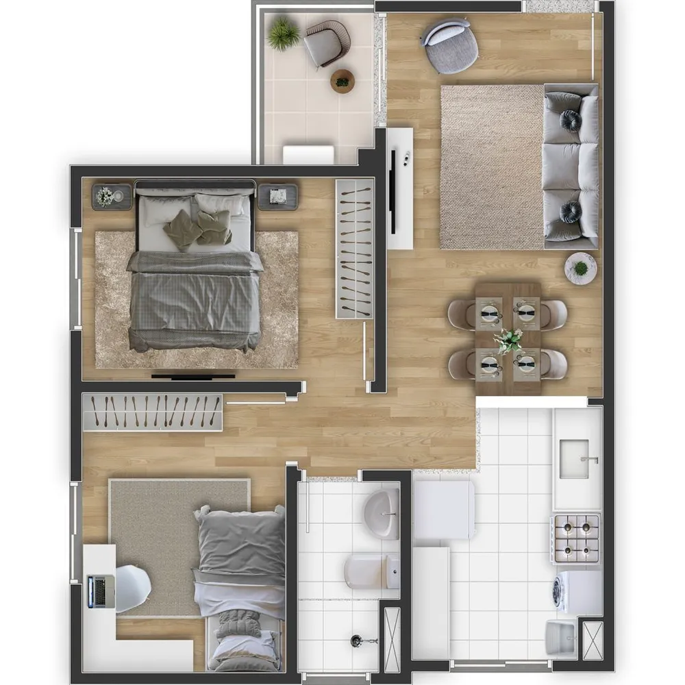 Apartamento, 2 quartos, 57 m² - Foto 7