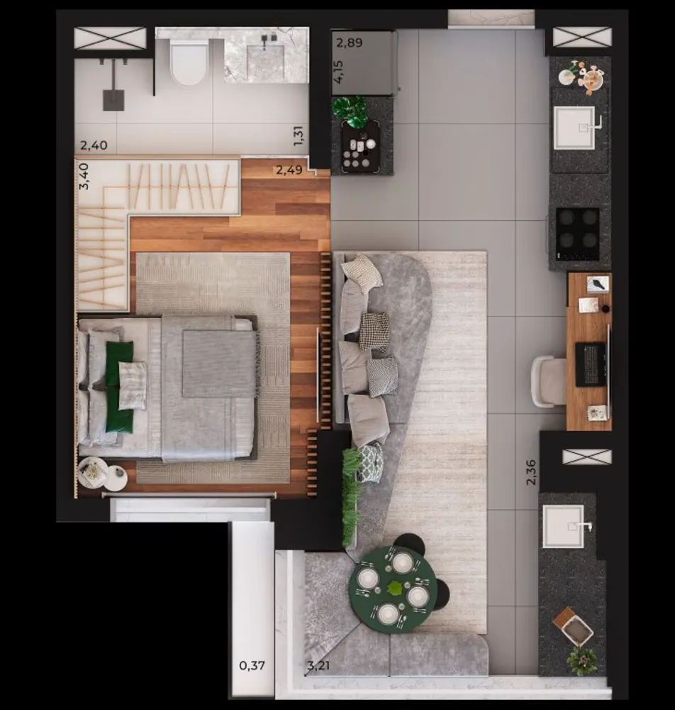 Apartamento, 1 quarto, 37 m² - Foto 8