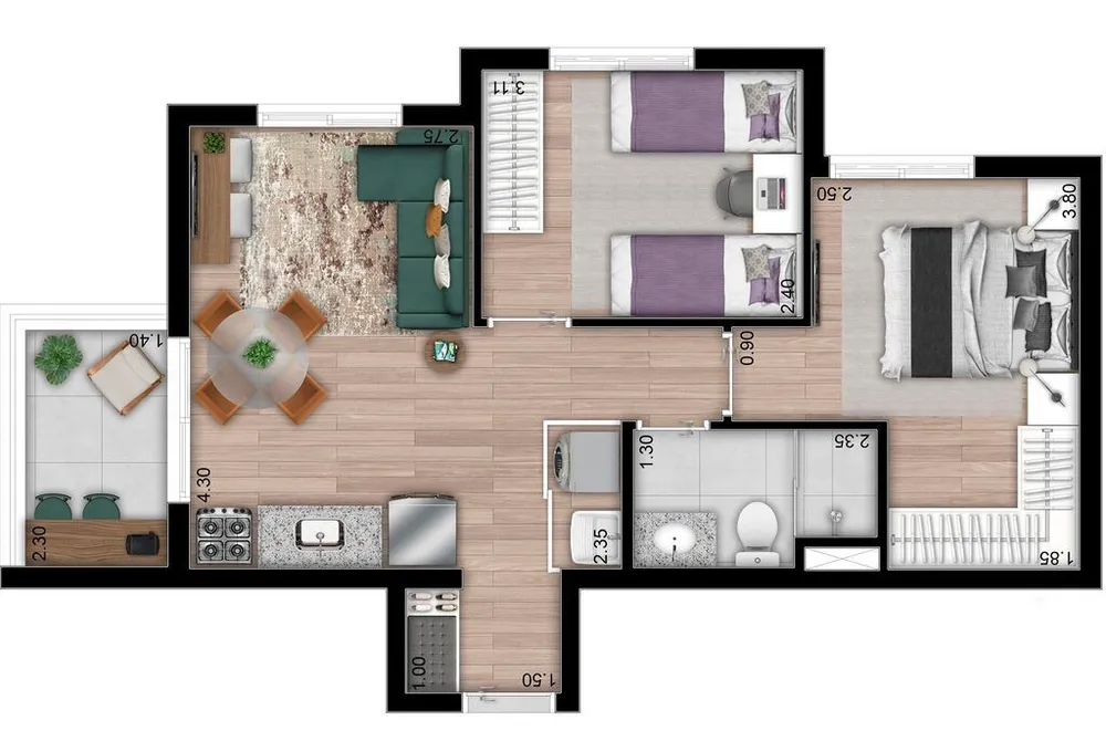 Apartamento, 1 quarto, 27 m² - Foto 7