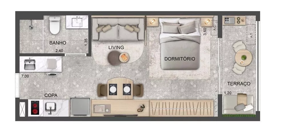 Kitnet-Studio, 33 m² - Foto 7