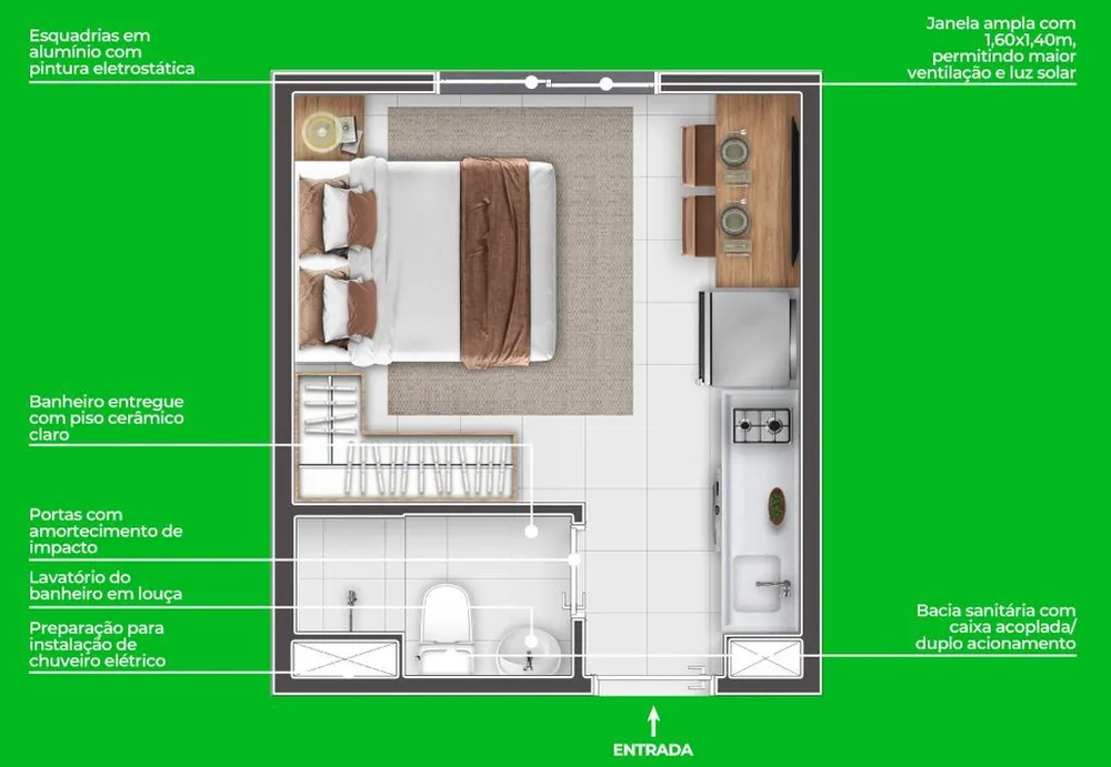 Kitnet-Studio, 25 m² - Foto 5