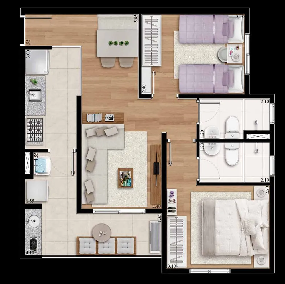 Apartamento, 3 quartos, 97 m² - Foto 10