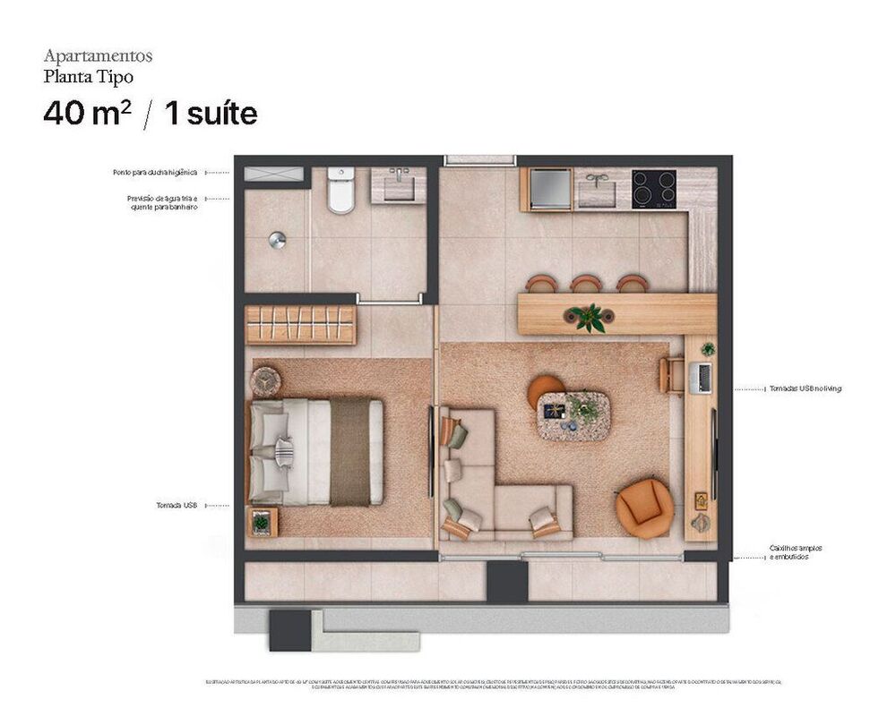 Kitnet e Studio à venda com 1 quarto, 51m² - Foto 4