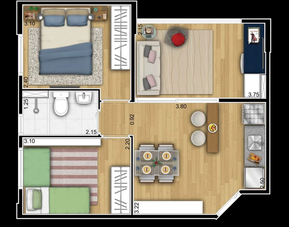 Apartamento, 2 quartos, 42 m² - Foto 7