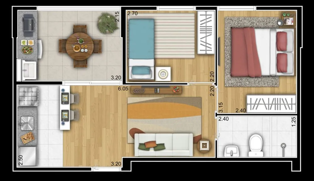 Apartamento, 2 quartos, 43 m² - Foto 9