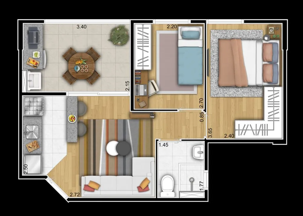 Apartamento, 2 quartos, 43 m² - Foto 10